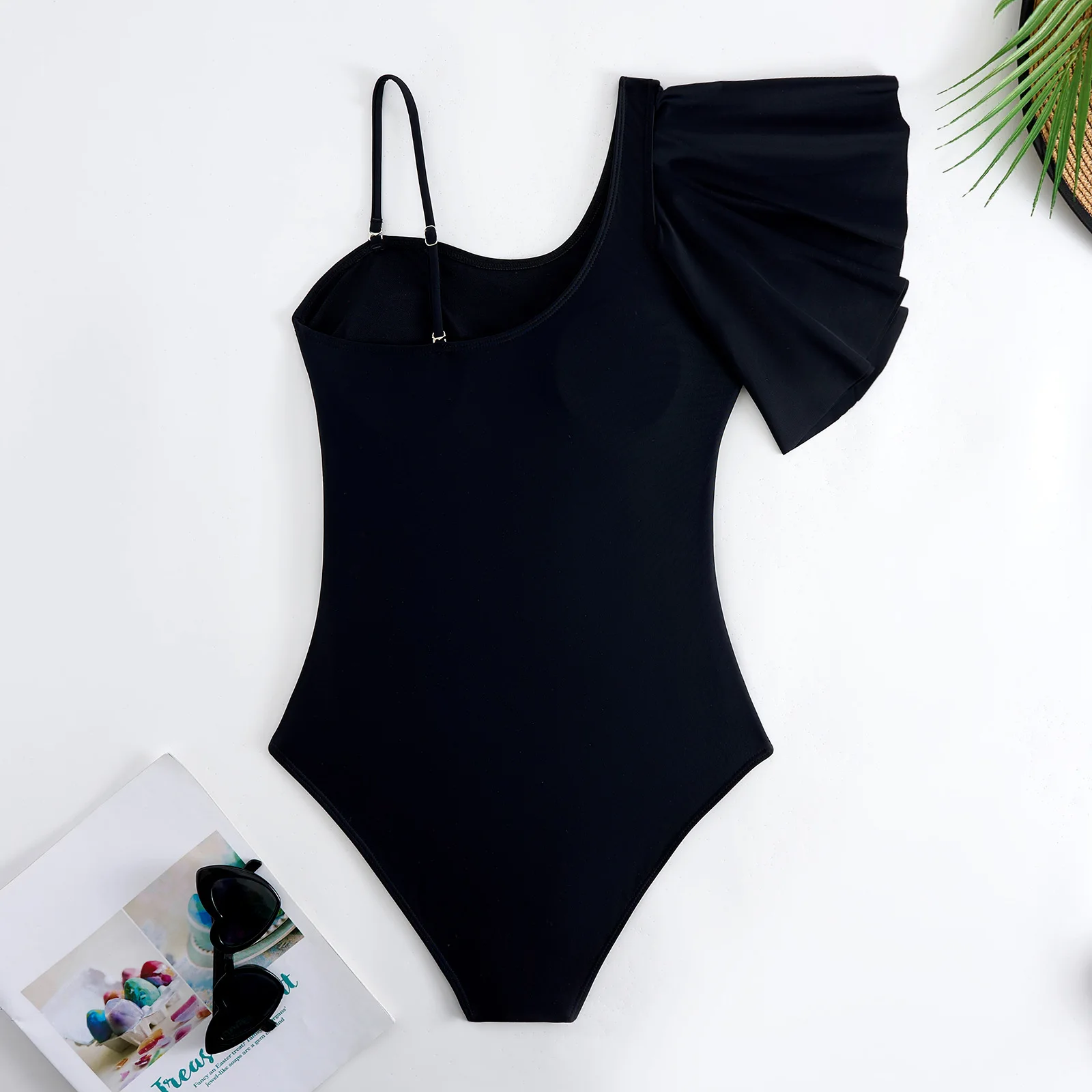 Sexy maiô feminino de uma peça com borda plissado conjunto de duas peças saia de malha maiô beachwear monokini ternos de natação femininos