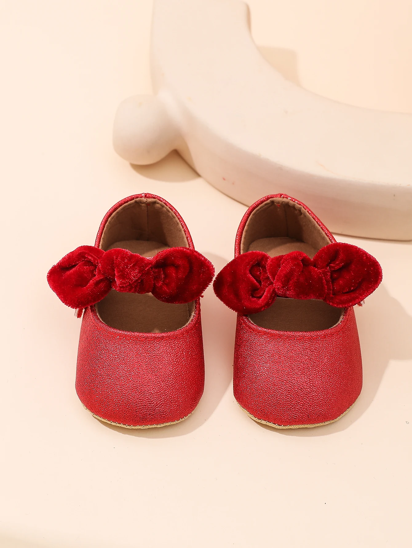 Infant Toddler Mary Jane Shoes, Cute Velvet Bow Accent, Anti-Slip Soft Sole, Comfort First Walkers for Baby Girls Formal Occasio