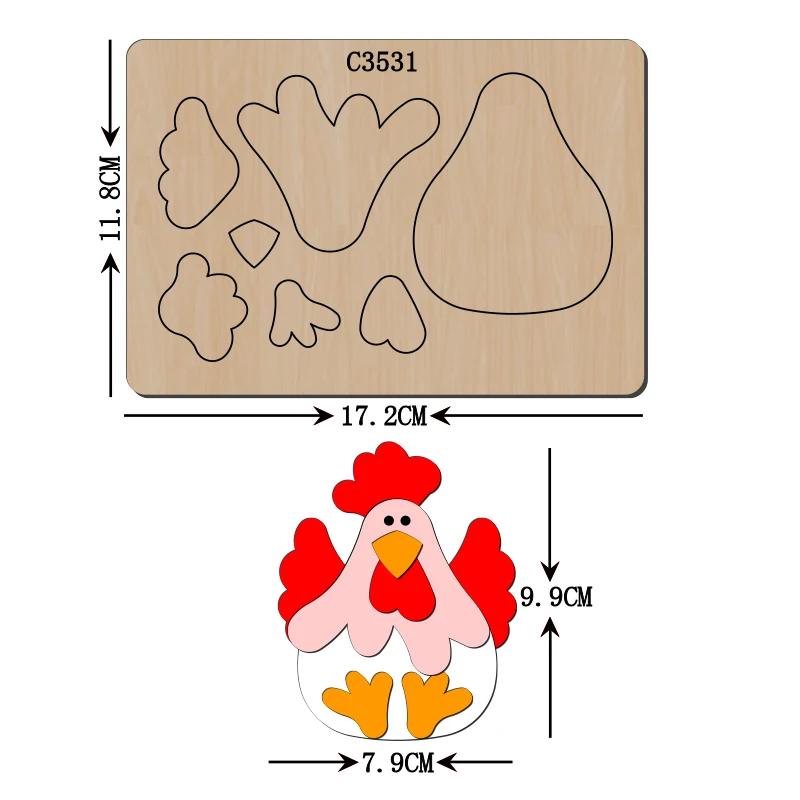 

New chicken Wooden die Scrapbooking Cutting Dies C3531