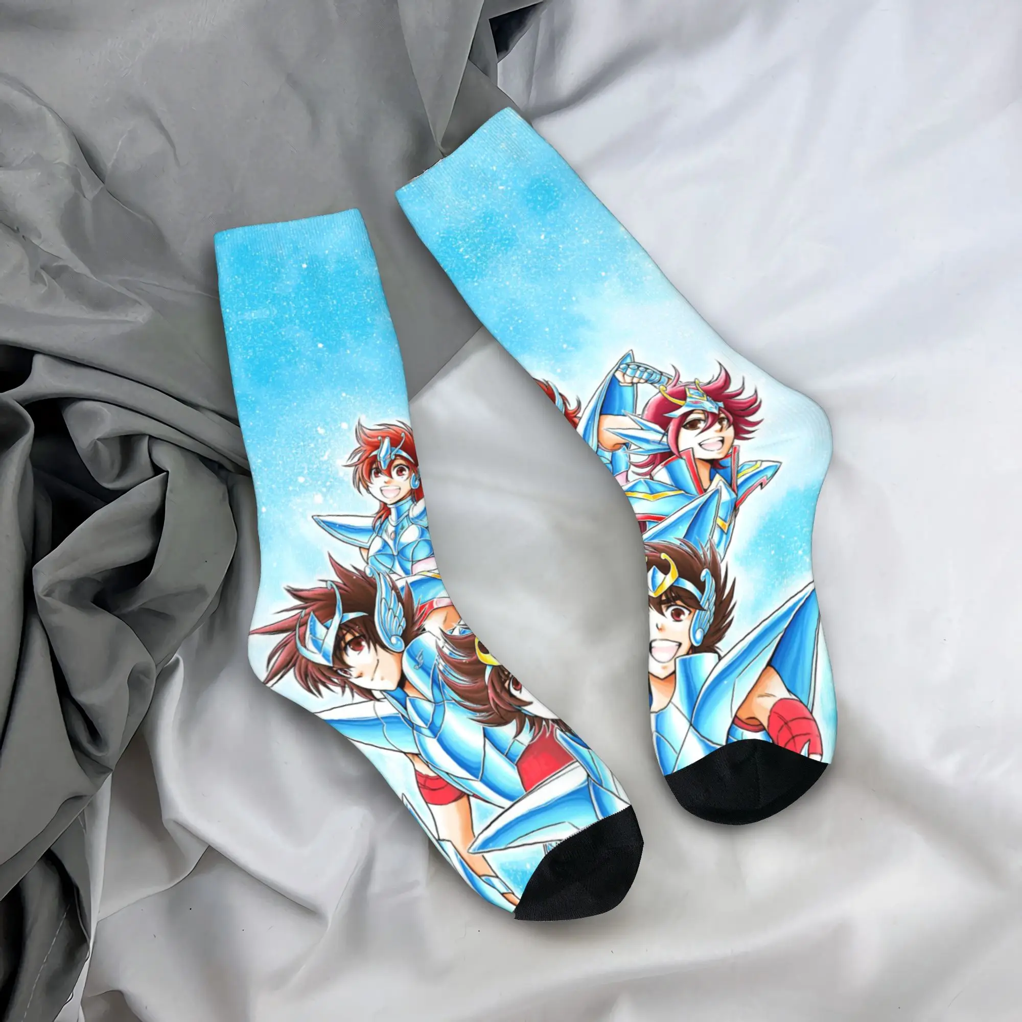 

Custom Kawaii Saintes Seiya Anime Manga Socks Women Men Warm 3D Printed Sports Football Socks