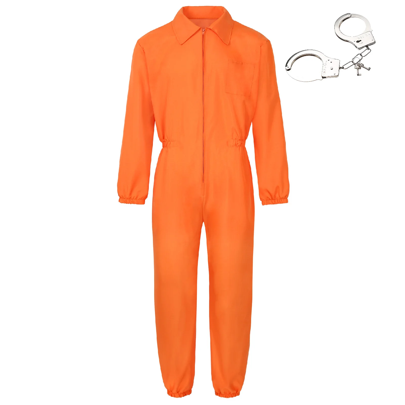 Adult Prison Uniform Work Jumpsuit Cosplay Costume  Uniform Halloween Costume Props Long Sleeve Jumpsuit Jail Party