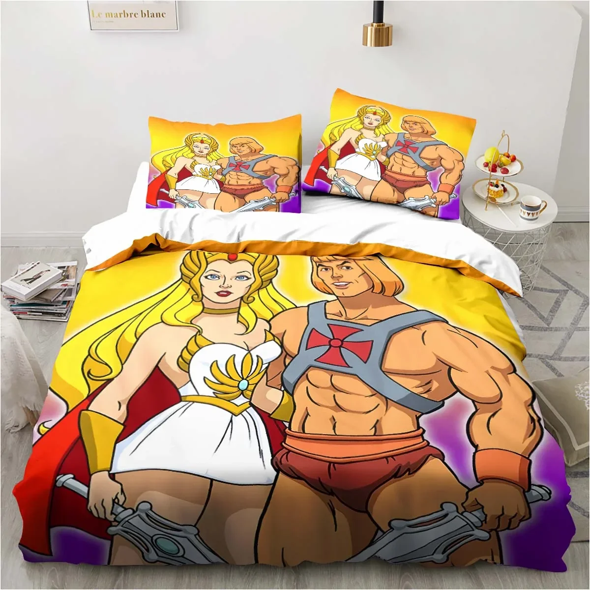 

He Man and the Masters of the Universe Comforter Bedding Set,Duvet Cover Bed Set Quilt Cover Pillowcase,Queen Size Bedding Set