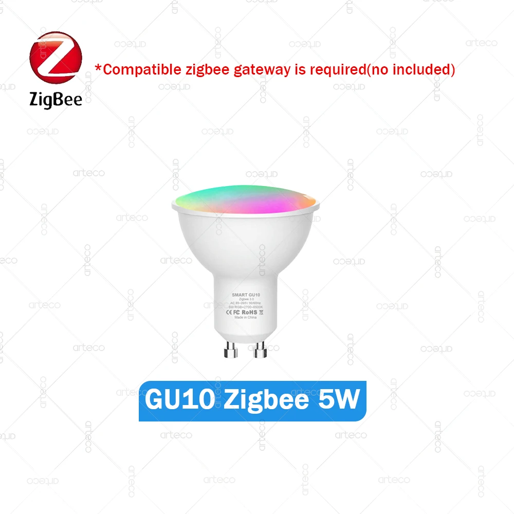 Zigbee 3.0 Smart LED-Glühbirne E27 E14 GU10 RGB+CCT Dimmbare Leuchte 2700-6500K Lampe Kompatibel mit Alexa Echo SmartThings Z2M Yandex Alice