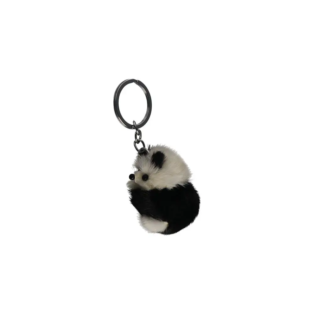 Fashion Soft Mink Fur Panda Keychain Black White Mini Mink Pendant Plush Stuffed Korean Style Plush Mink Keyring Girls