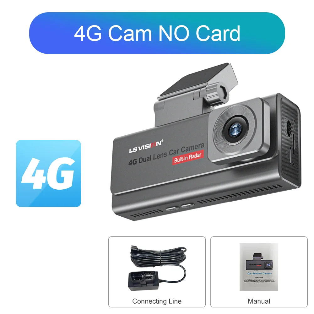 LS VISION 4G Sim-Auto-Überwachungskamera, 4K-Dashcam mit zwei Objektiven, GPS-Menschenerkennung, rund um 6 Monate lange Standby-Parküberwachung 6