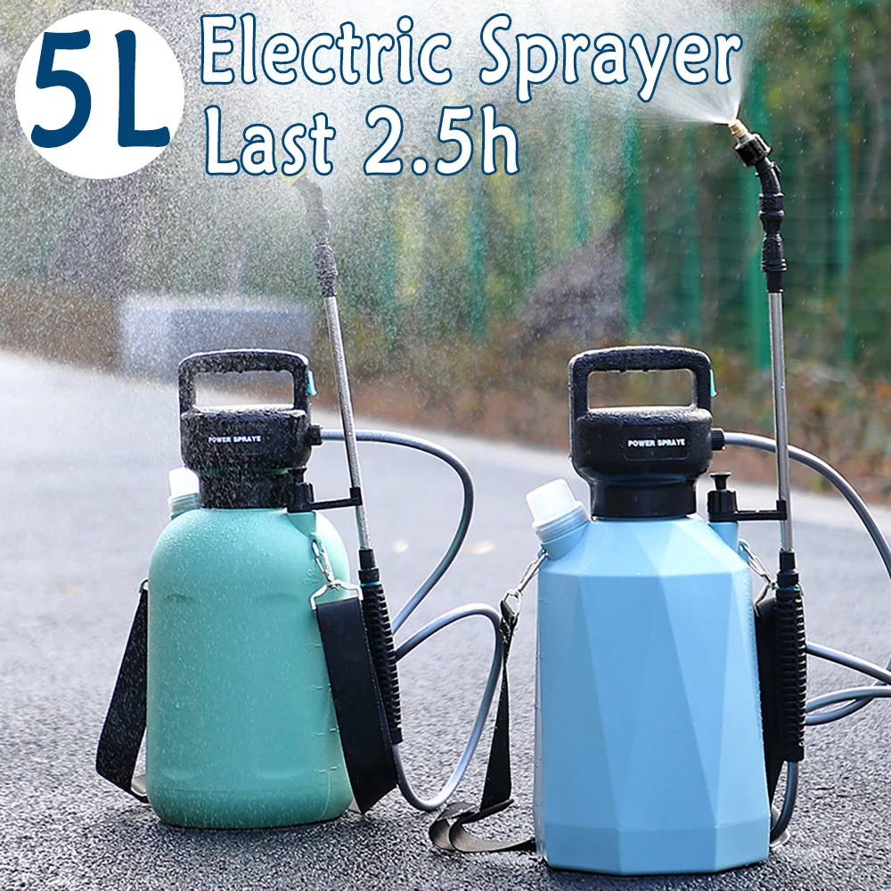 Garden Watering Electric Sprayer Agricultural Water Disinfection Dispenser Portable Watering Bottle Can with Sprinkler Nozzles