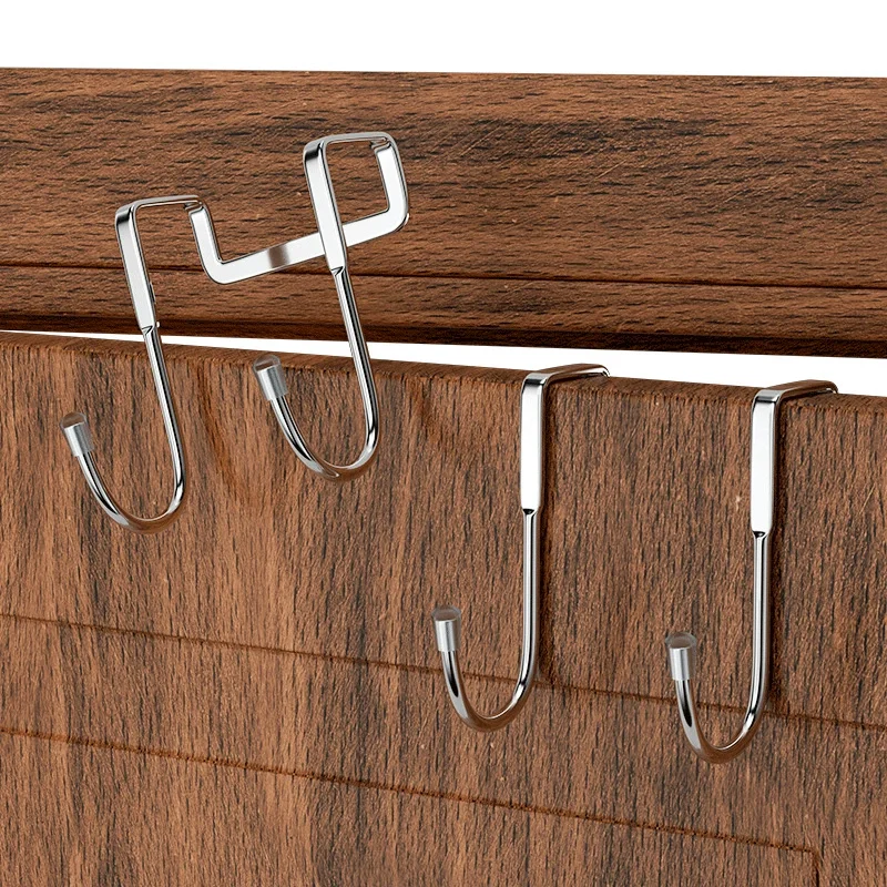 Durable Stainless Steel S-shape Double Hook for Kitchen Bathroom Rust-resistant Towel Coat Hanger Cabinet Door Storage