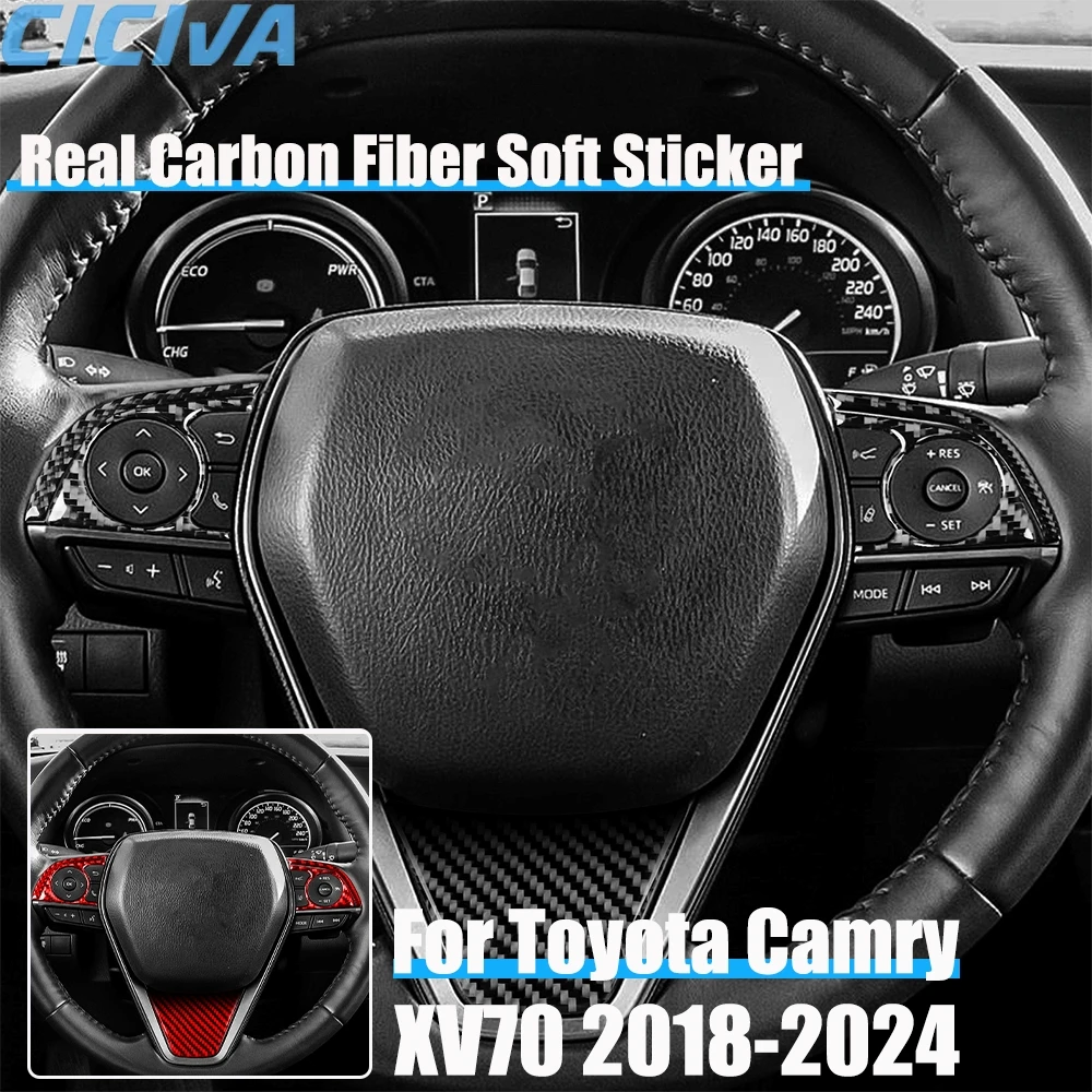 

Автомобильные аксессуары из настоящего углеродного волокна, комплект колес водителя, мягкая наклейка для Toyota Camry XV70 2018 2019 2020 2021 2022 2023 2024