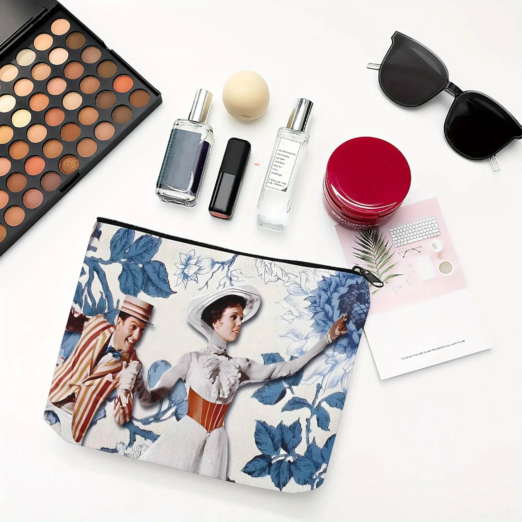 1 Piece Mary Poppins Daily Makeup Bag - Multifunctional Zipper Pouch for Women, Perfect Travel Zipper Storage Bag, Fun Birthday Gift