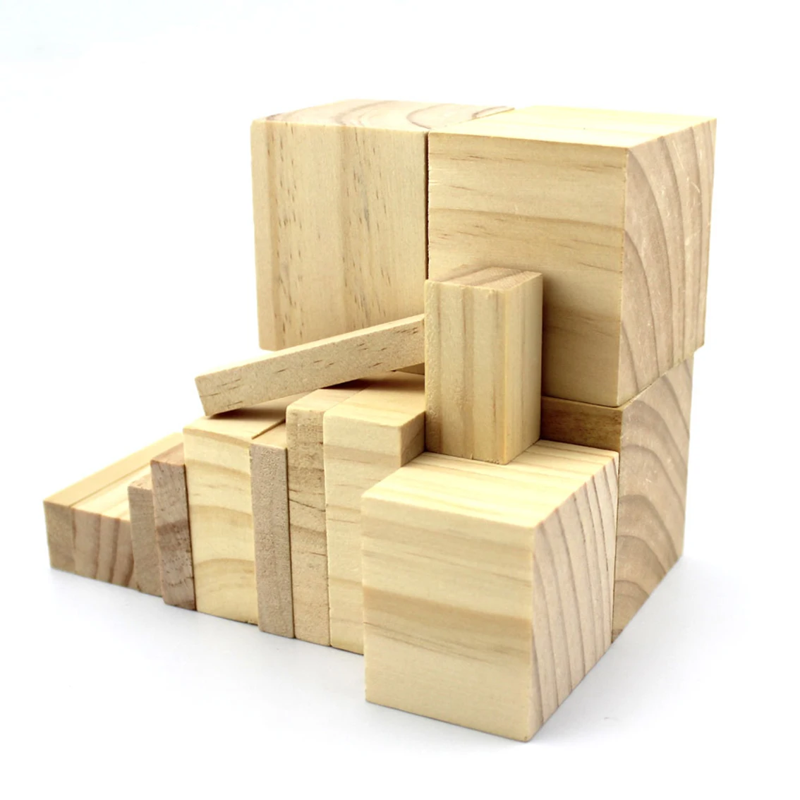 

Square Wood Block Unfinished Wooden Cubes DIY Model Material Crafts Decoration Puzzles Making Parts 10-60mm
