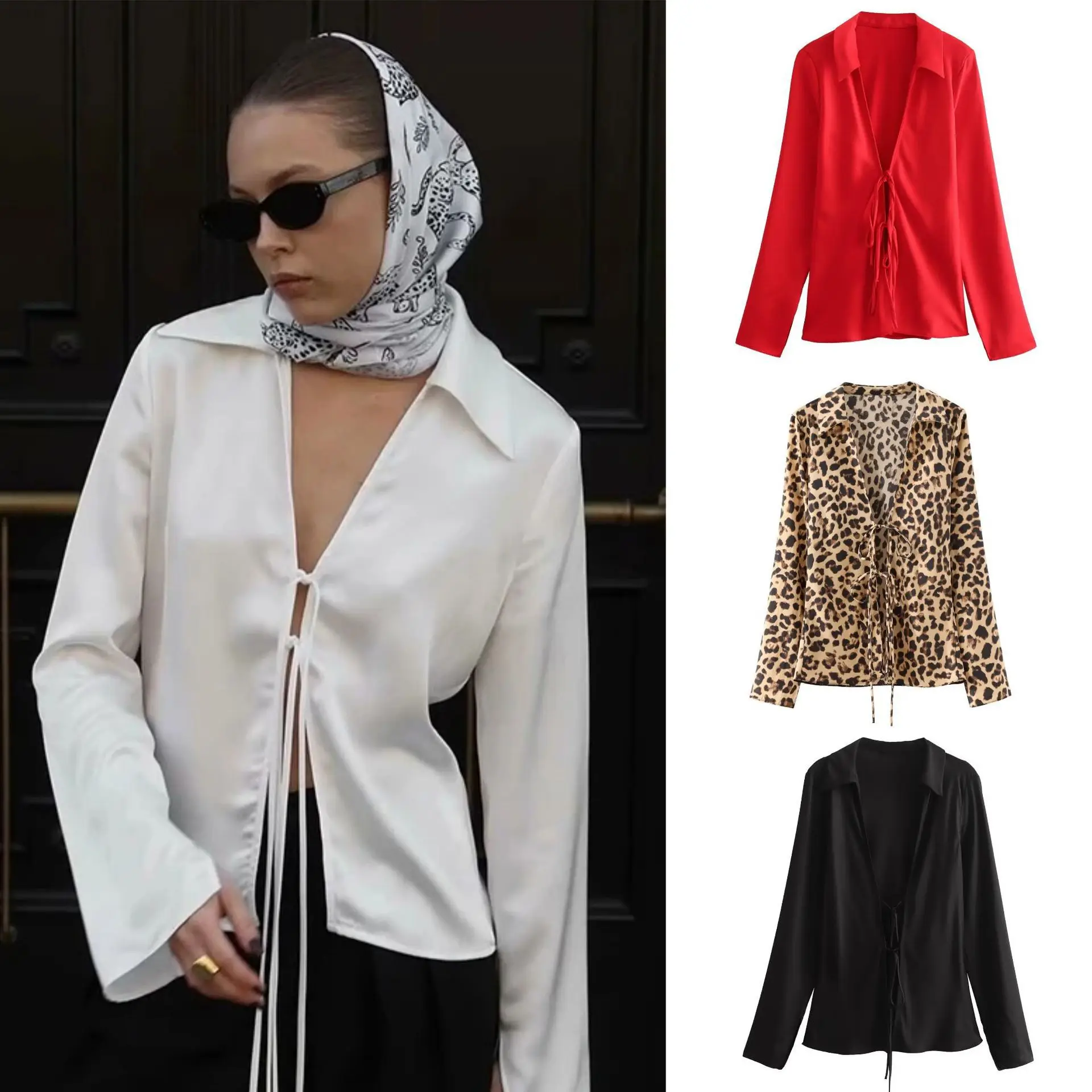 

Новый летний женский шелковый атласный длинный све irt однотонный топ с высокой талией и узлом, женский топ высшего качества Faion