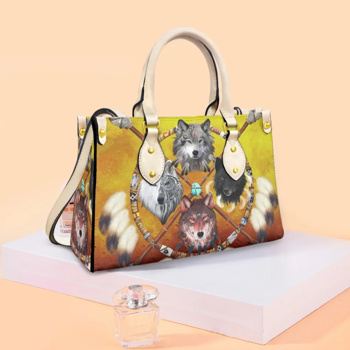 Frauen 3d Wolf Design Mode Handtasche lässig Crossover Einkaufstasche neue elegante ausgehende Pendler Umhängetasche Geschenks ack eine Haupt femme