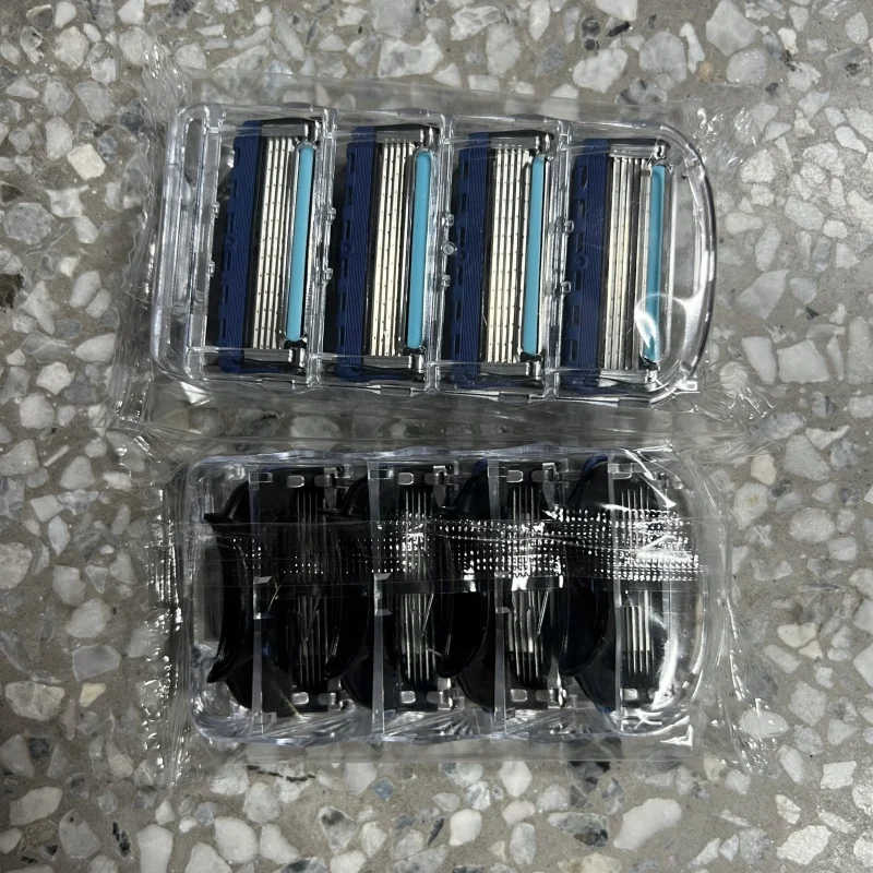 ماكينة حلاقة يدوية برأس ماكينة حلاقة مكونة من 5 طبقات، ماكينة حلاقة يدوية كلاسيكية بحافة مزدوجة من الفولاذ المقاوم للصدأ #6