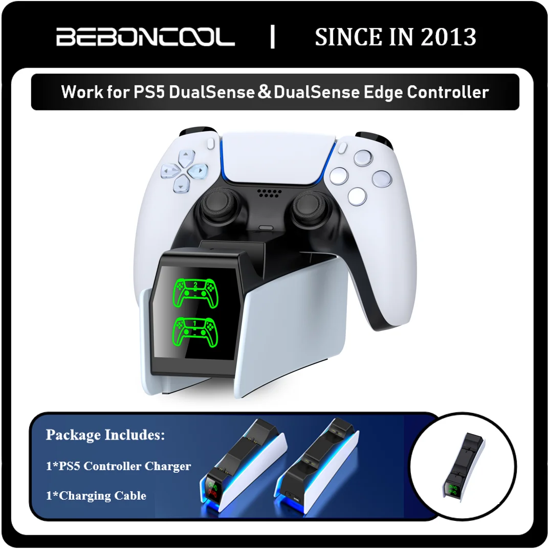

PS5 PRO/PS5 Slim/PS5 Controller Charging Station Dual Fast Charger LED Indicator Charging Stand Dock Station For PS5 Gamepad