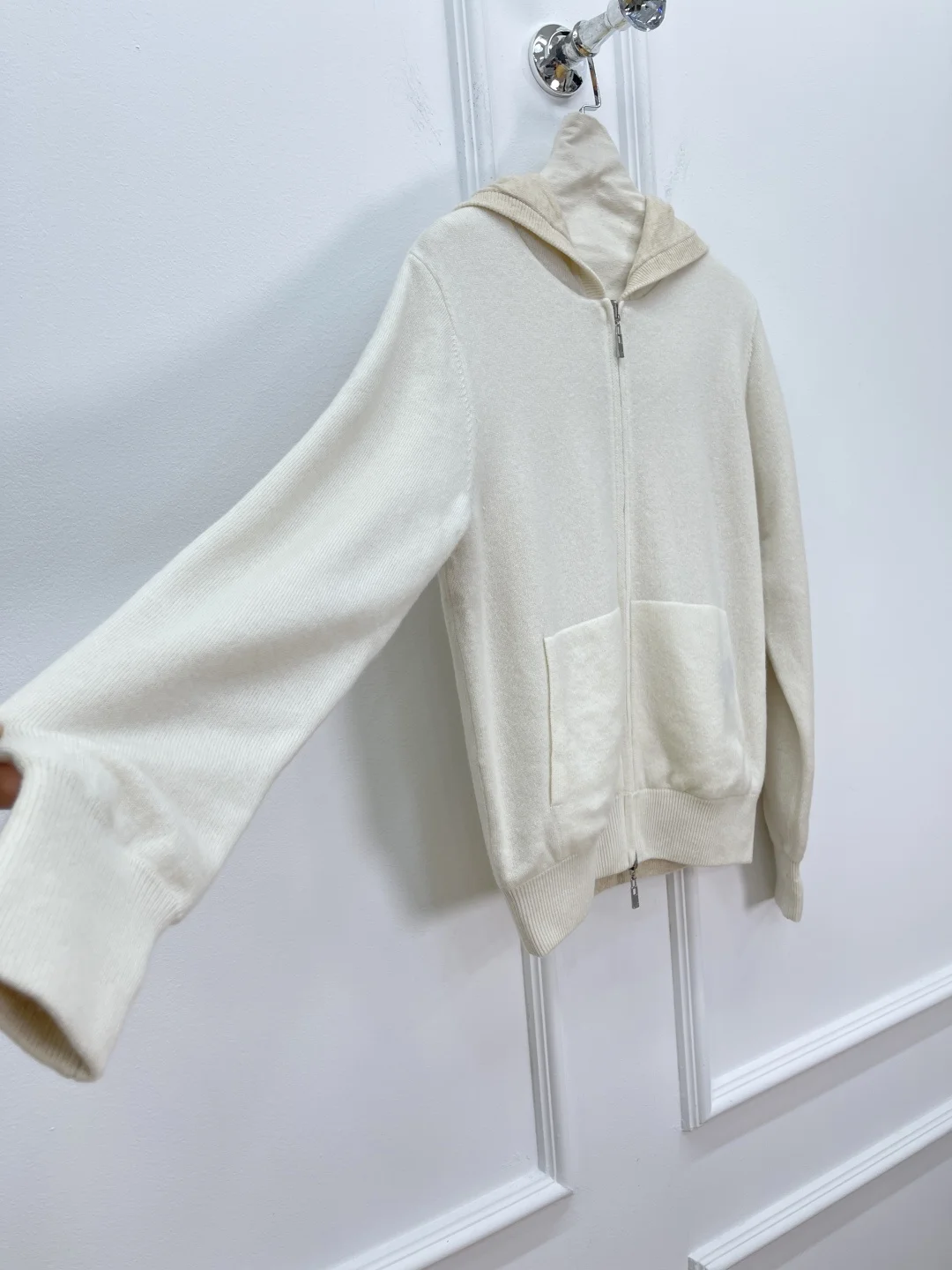 Reversible Knitted Cardigan for Women Autumn 2025 Solid Color Long Sleeve Casual Female Pure Cashmere Hooded Sweater