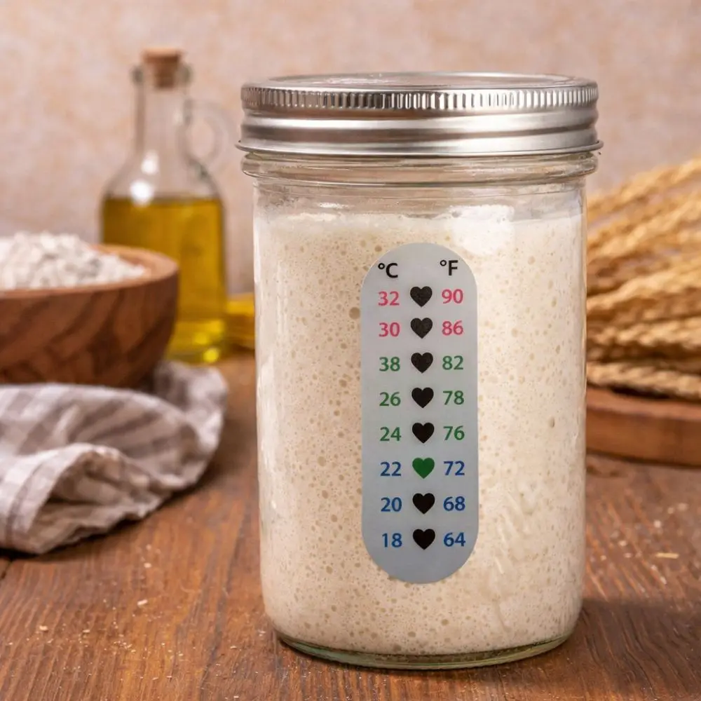 

Instant-Read Fermentation Jar Thermometer Patch Waterproof 18-32 ℃ Digital Temperature Sticker Heart PET