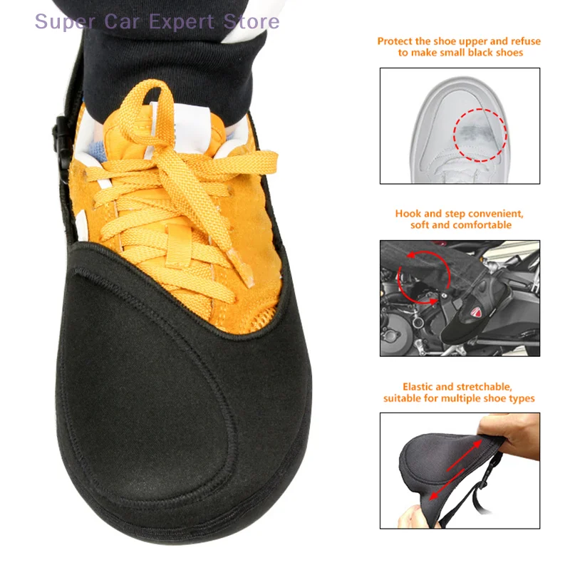 

Motorcycle Gear Shifter Shoes Protector Anti-slip Waterproof Black Easy-Install