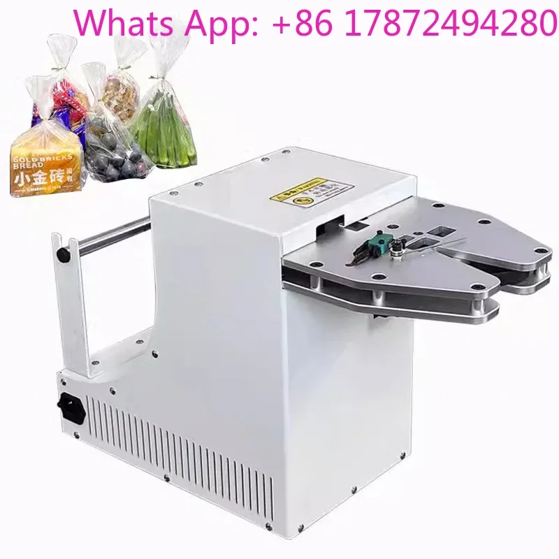 Automatic Gold Wire Sealing Machine for Sealing and Tying Packaging Machine with 2pcs S-shaped Hook and Cutting Tying Wire Blade
