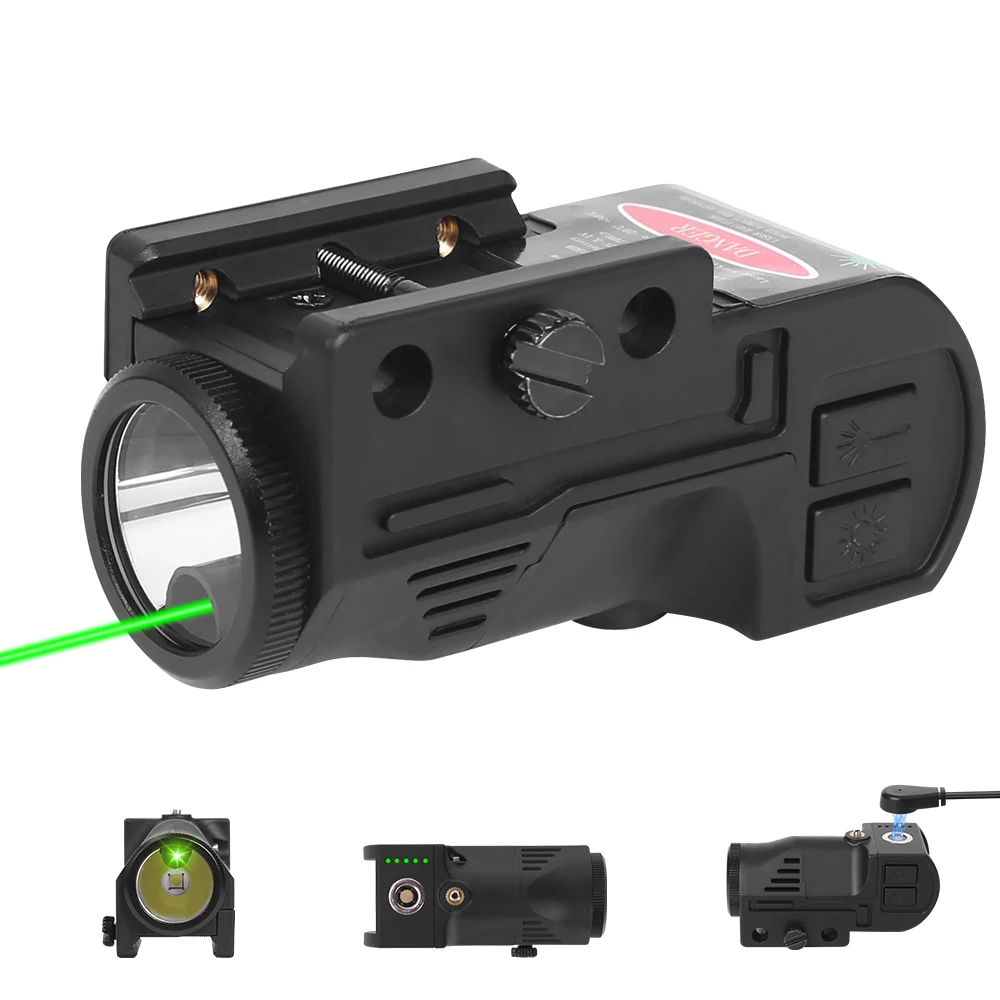 

Weapon Gun Light Laser Flashlight Combo Combat 500 Lumens Flash Light Pistol Light with Laser for Handgun Rifle Shotgun