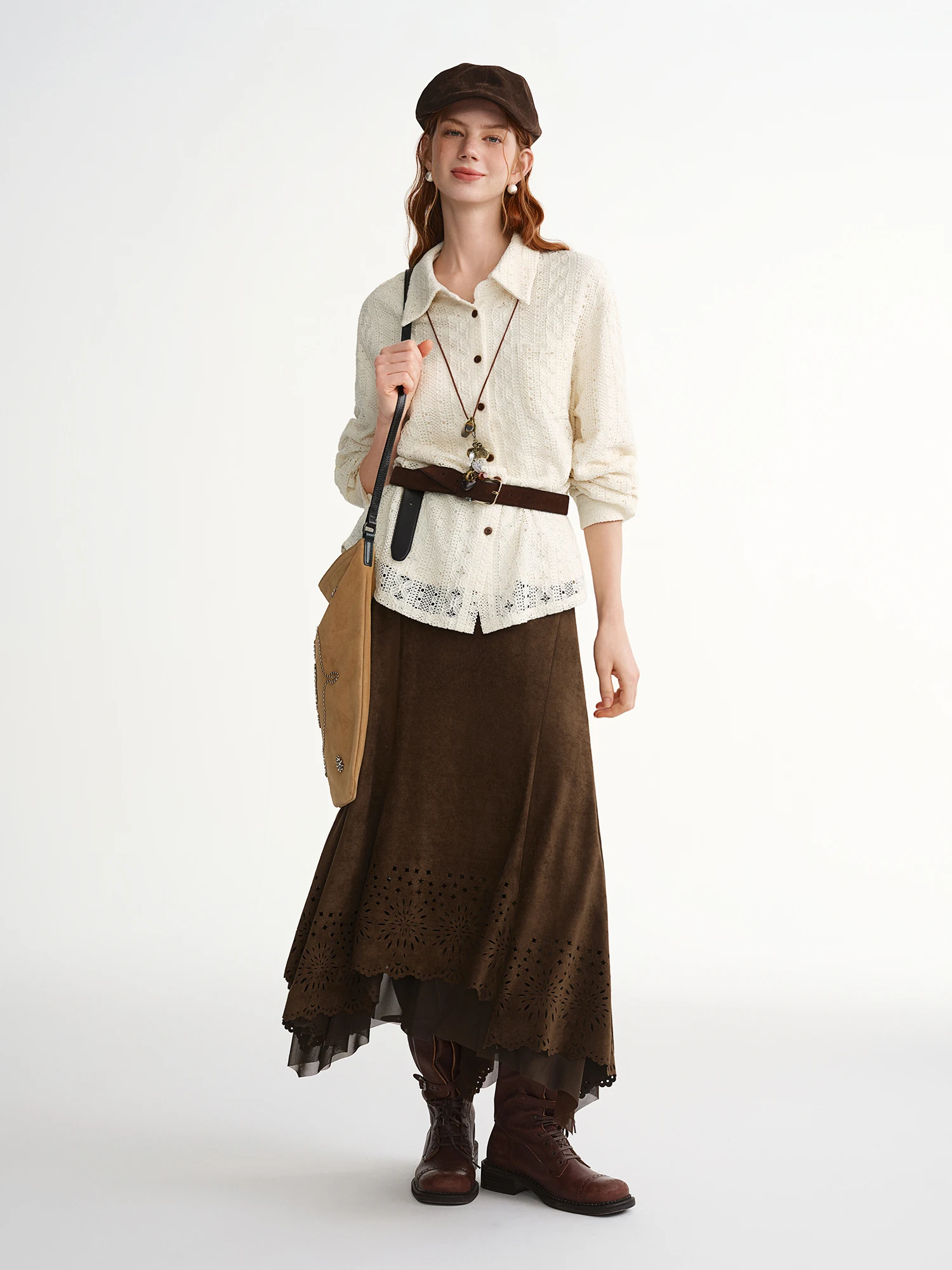 DUSHU ملابس نسائية رائعة بمقاسات كبيرة تنورة نصف مخملية مقصوصة للإغراء نصف تنورة عصرية متعددة الاستخدامات