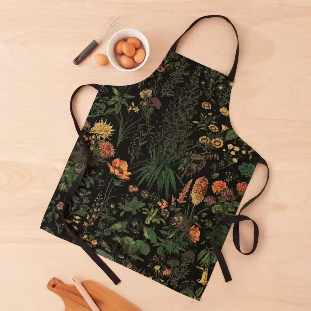 

Midnight Floral Apron For Cooking kitchen clothes christmas kitchen cloths for kitchen useful Apron