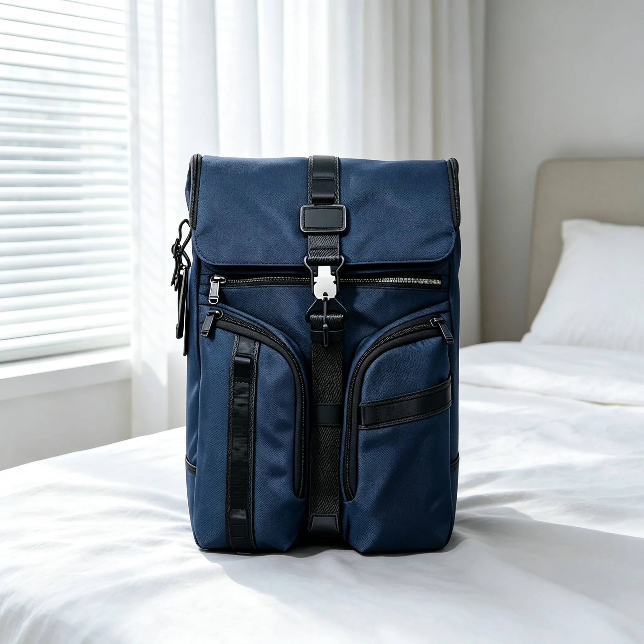 Men's Stylish Large Capacity Ballistic Nylon Backpack, Business Laptop Casual Backpack