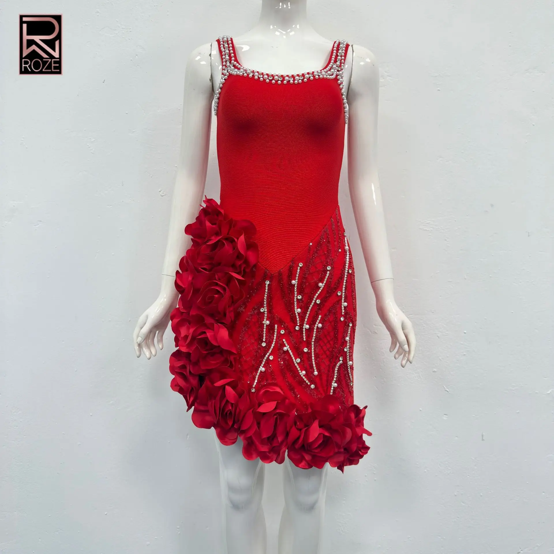 

Новое вечернее платье 2026 года с объемными 3D-розами, без рукавов, с квадратным вырезом, асимметричным подолом, в светском стиле, для банкетов