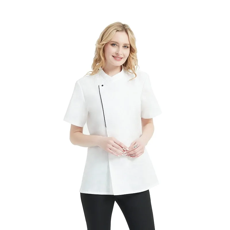 Unisex chef-kok uniform keuken hotel restaurant bakkerij kok werkkleding shirt met korte mouwen chef-kok jas tops voor ober overalls