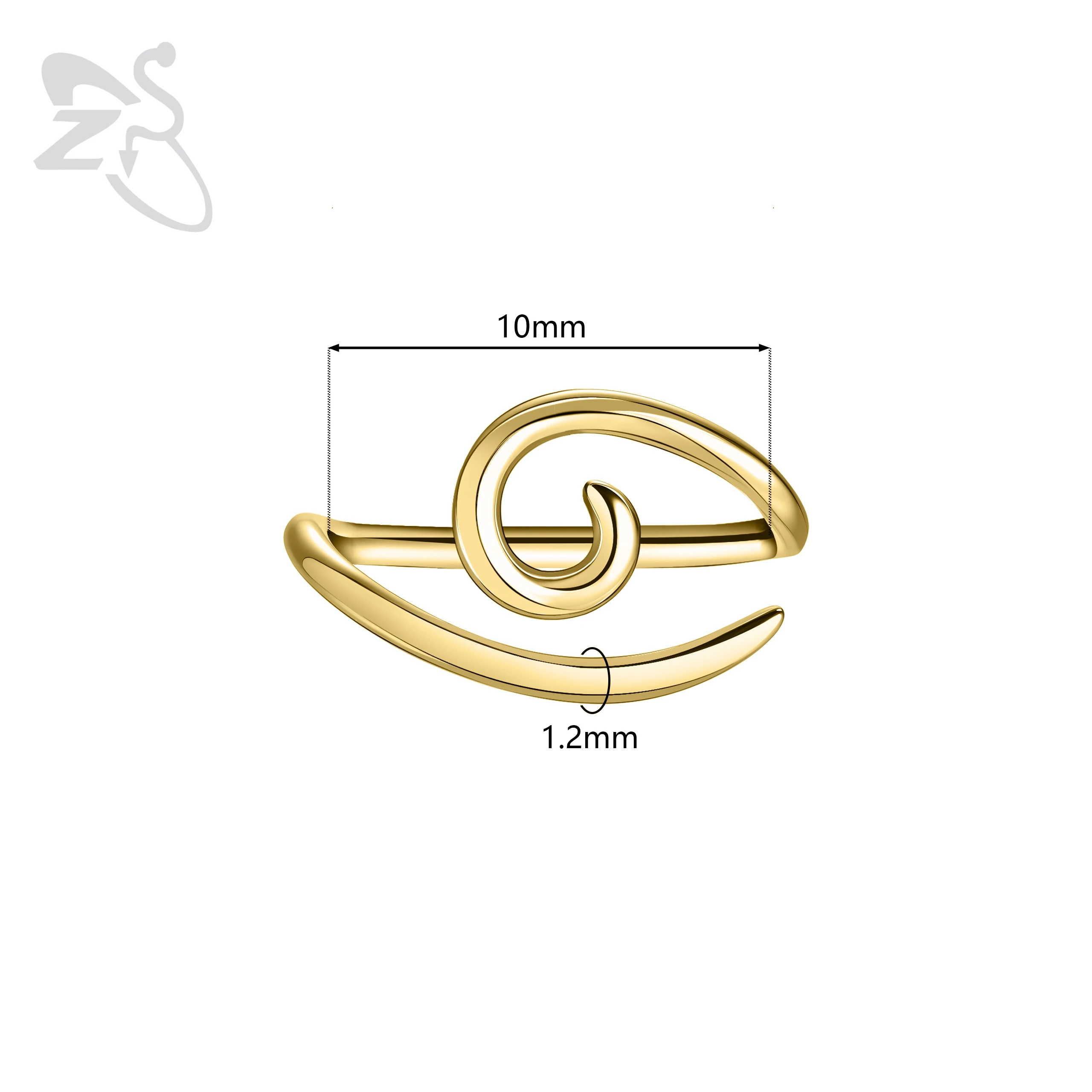 NONE ZS 1 STÜCK 16G 925 Sterling Silber Nasenstecker Damen Herren Hypoallergene Spirale Brücke Piercing Nasenloch Muschelpiercings 10/12/14/16 MM 8