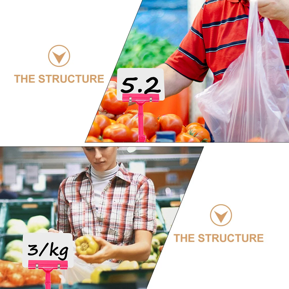 

8Pcs Merchandise Sign Clips Plastic 360 Degree Adjustable Double Head Display Clips for Price Tags Merchandise Sign Clip