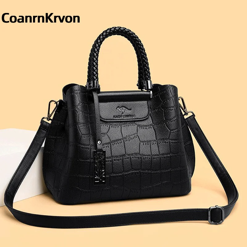 Crossbody Famous Designer Brand Bag Large Capacity Women\'s Handbag Leather Textured Embossed Pattern Shoulder Bag Tote bagwoman