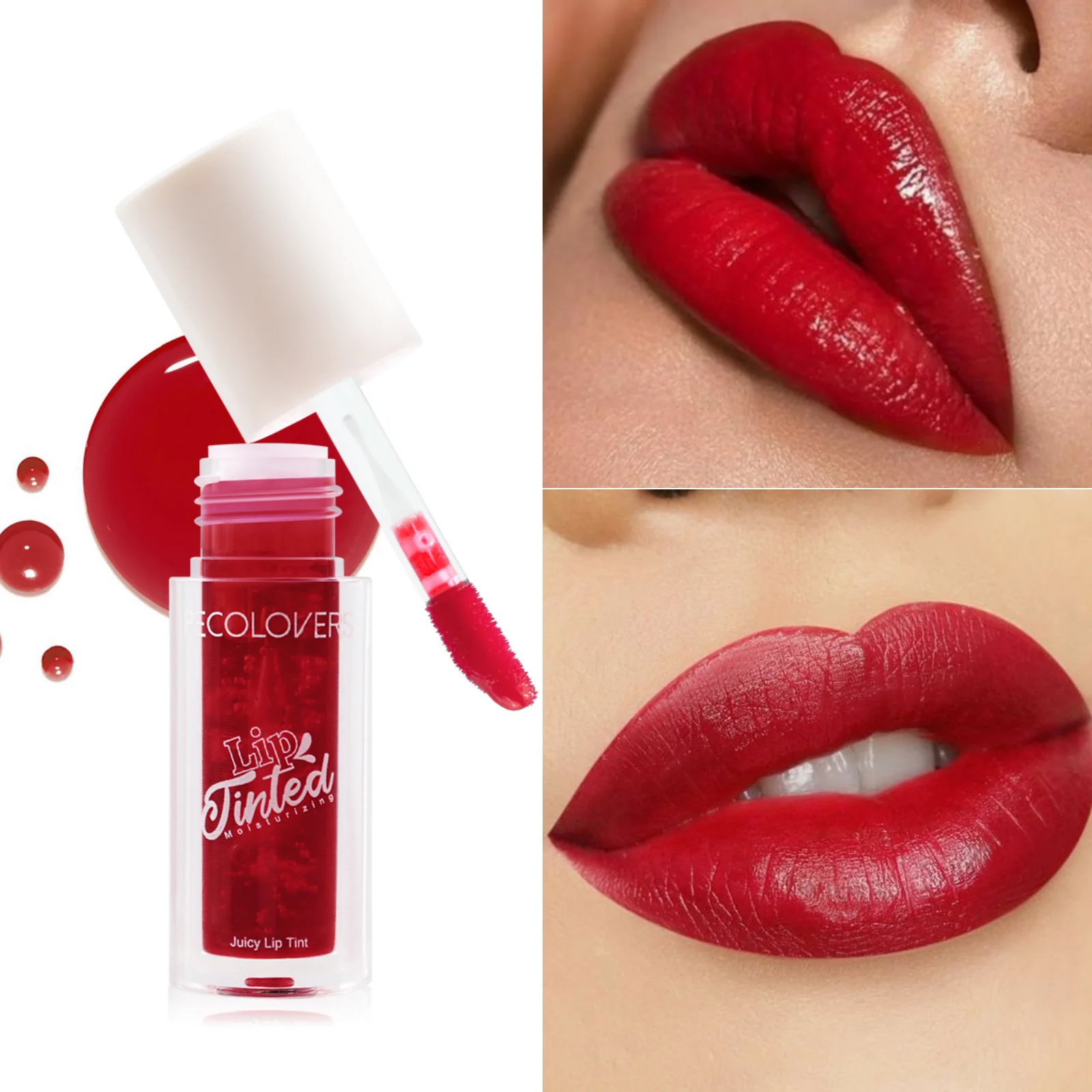 Fruit Juice Lip Tint Non-stick Cup Liquid Lipstick and Blush 2 In1 Waterproof Long Lasting Water Lip Stain Lips&cheek Makeup 1pc
