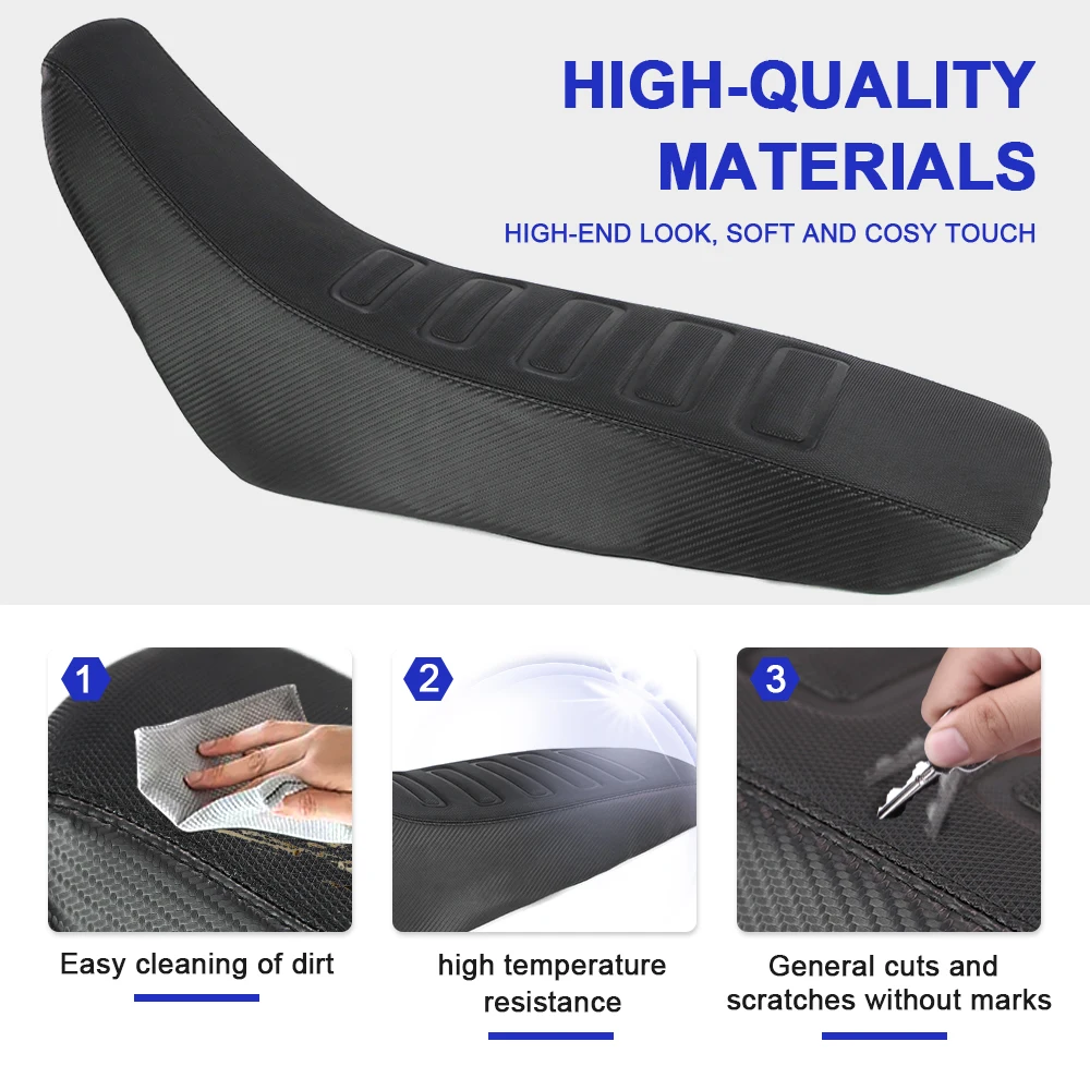 For SUZUKI DR650 DR 650 1996-2024 Motorcycle Striped Grip Gripper Seat Cover PVC Leather Waterproof Seat Saddle Cushion Cover