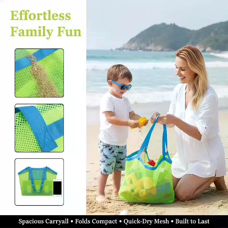 Foldable Portable Beach Toy Storage Bag Children Sand Digging Tool Storage Bag