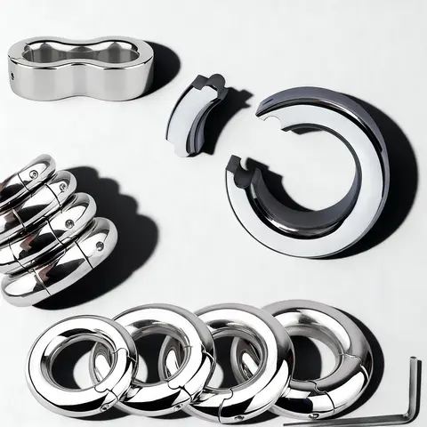 SMMQ Stainless Steel Weighted Scrotal Ball Ring Metal Penis Lock Ring Scrotum Stretcher Male BDSM Bondage Sex Toy