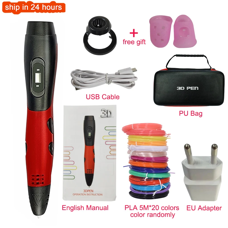 

3D Pen Kids 3 Speed Adjustable 3D Printing Pen LCD Screen DIY Drawing Pens PLA Filament Children Toys Girls and Boys Gifts