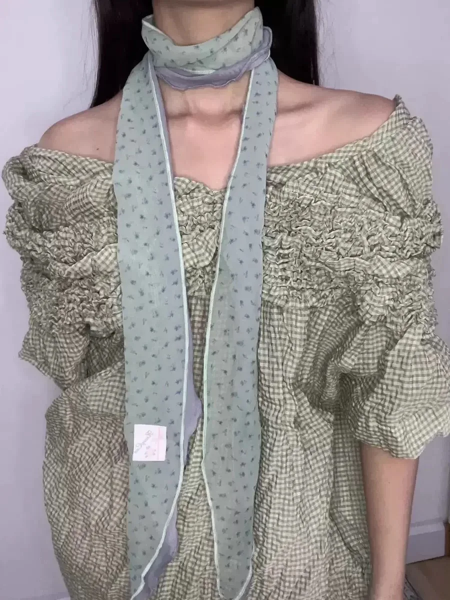 وشاح طويل مخطط متعدد الاستخدامات على الطراز الكوري، ربطة عنق مطبوعة مع شريط ربطة عنق، وشاح ربطة عنق متدفق، إكسسوار للرقبة (140*15 سم)