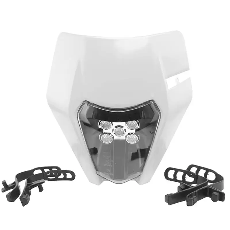 A48P-For KTM EXC EXCF SXF XCF 125 250 350 450 500, LED Headlight Mask Assembly, Front Head Lamp Plate Fairing Headlight Kit