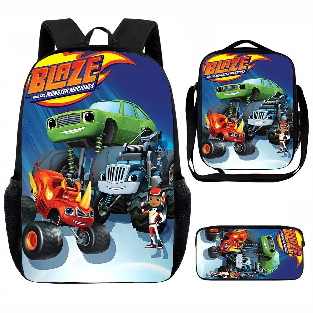 

Cartoon B-blazes Child School Backpack with Lunch Bags ,Pencil Bags ,School Bags for Boys Girls Best Gift