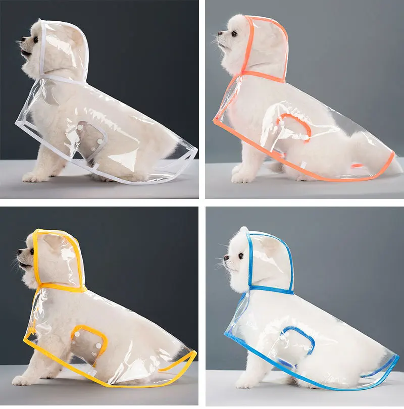 Waterproof Windproof Transparent Pet Raincoat for Large Dogs