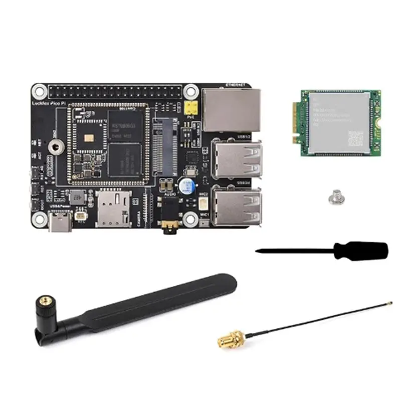 Kit BAAG-Pico Pi B W 4G avec carte de développement Linux RV1106 intégrée, module WIFI et 4G, 256 Mo, DDE3L, puissance de calcul 0,5 TOPS