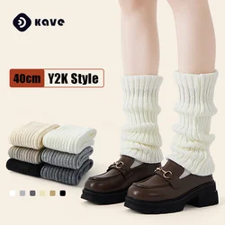 Kave 40CM Knitted Pile Socks Women Stockings JK Long Socks Thigh High Stockings Black White Knee High Socks Japanese Styles