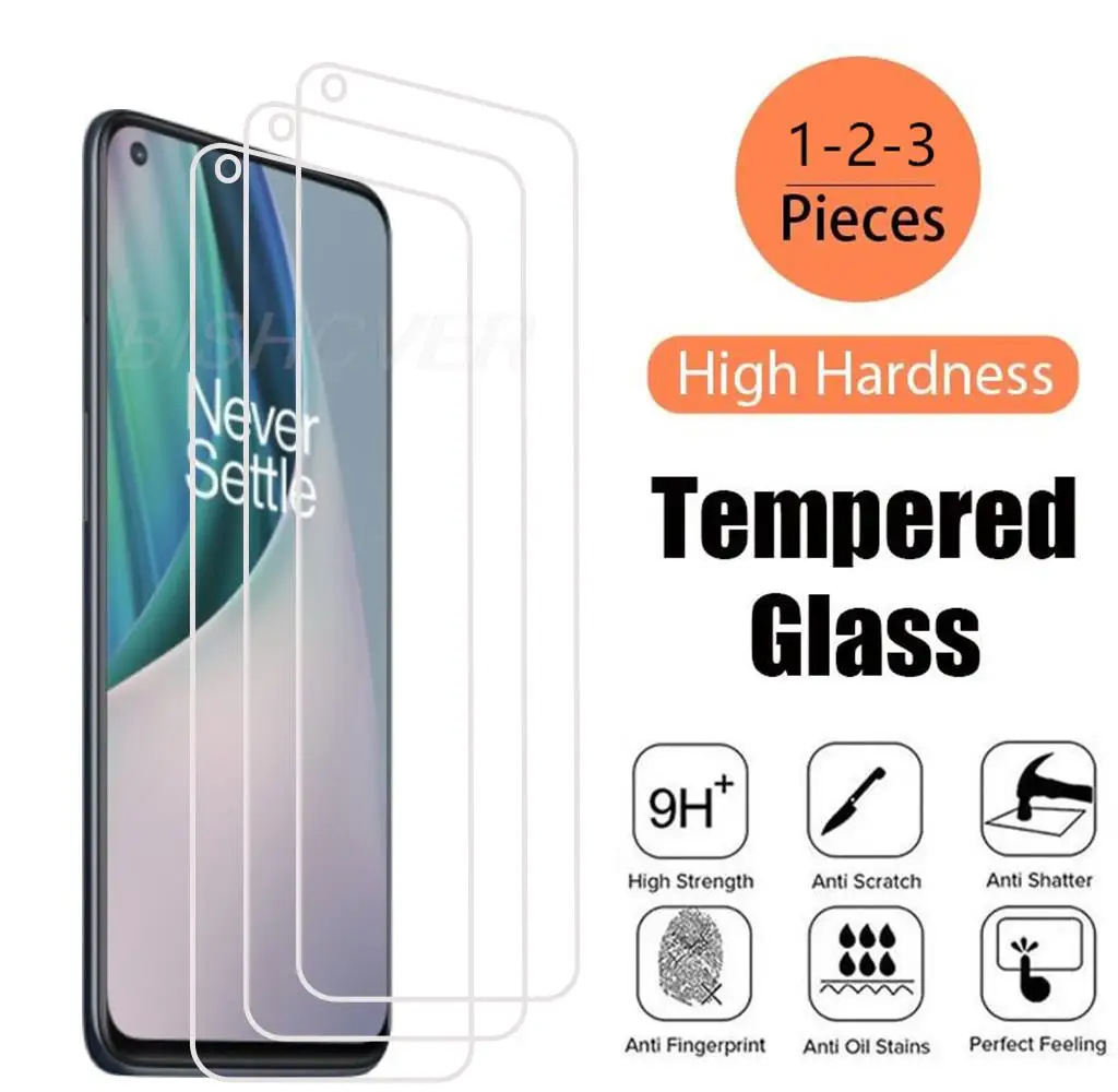 Untuk OnePlus Nord N10 6.9 "Pelindung Kaca Tempered Pada OnePlus Nord N100 Pelindung Layar Film Penutup Ponsel Pintar