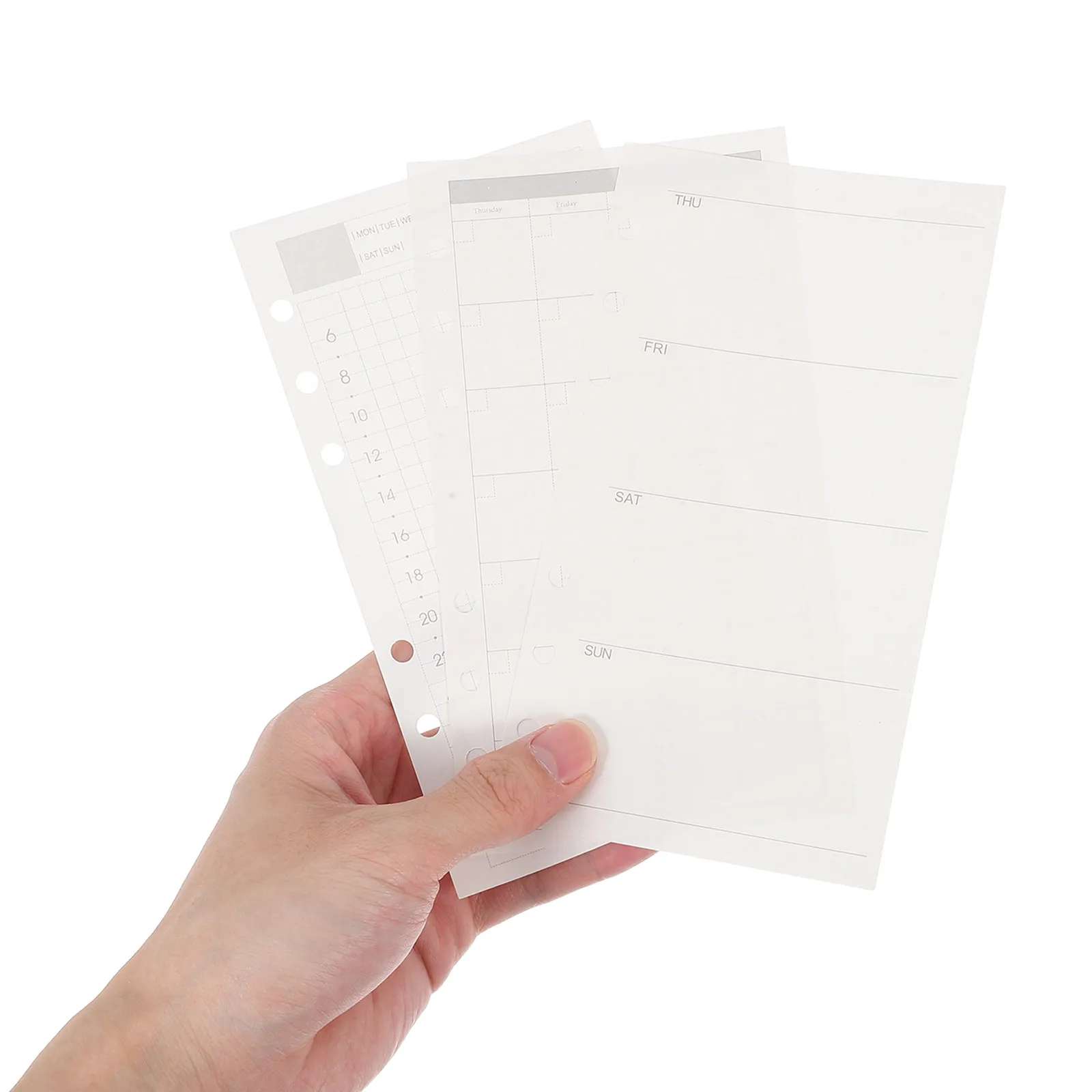 

3Pcs 6-Hole Loose Leaf Planner Paper Refill A6 Undated Daily Weekly Monthly Planner Inserts Organizer Pages for Flexible