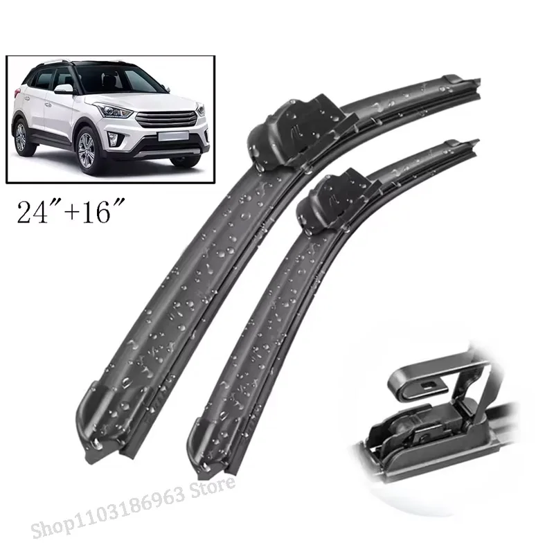 

Wiper Front Wiper Blades Set Kit For Hyundai Creta IX25 MK1 2014 - 2019 Windshield Windscreen Window 24"+16"