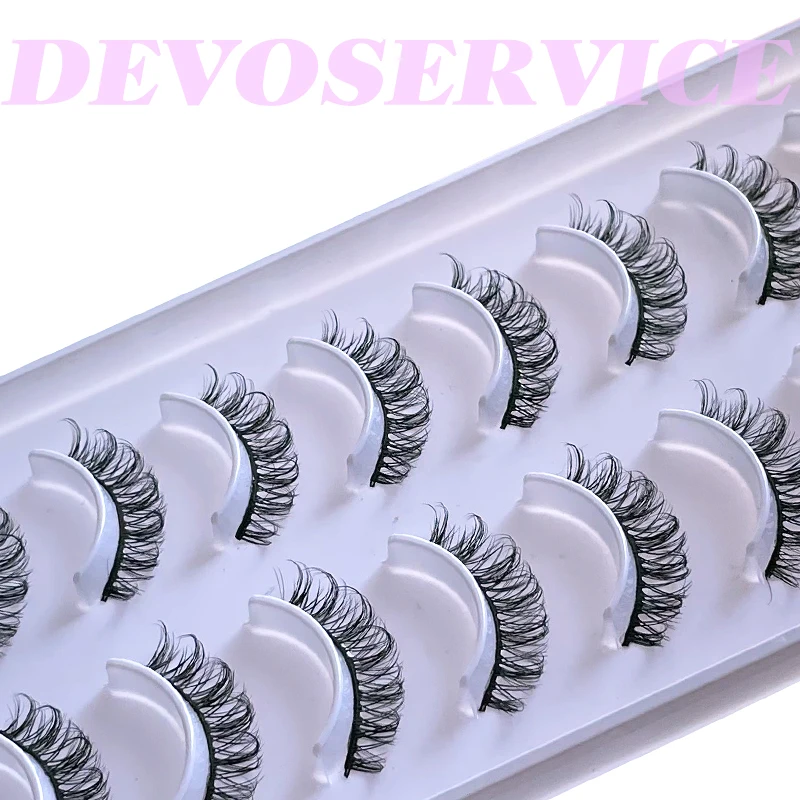 10 Pairs 3D Faux Mink Lashes Russian Strip Lash DD Curl Dramatic False Eyelashes Makeup Eyelash Extension Pestañas Wholesale