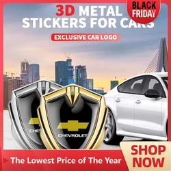 1PCS 3D Metal Car Side Fender Sticker Shield Emblem Badge Logo Accessories For Chevrolet Cruze Spark Aveo Orlando Sonic Corvette