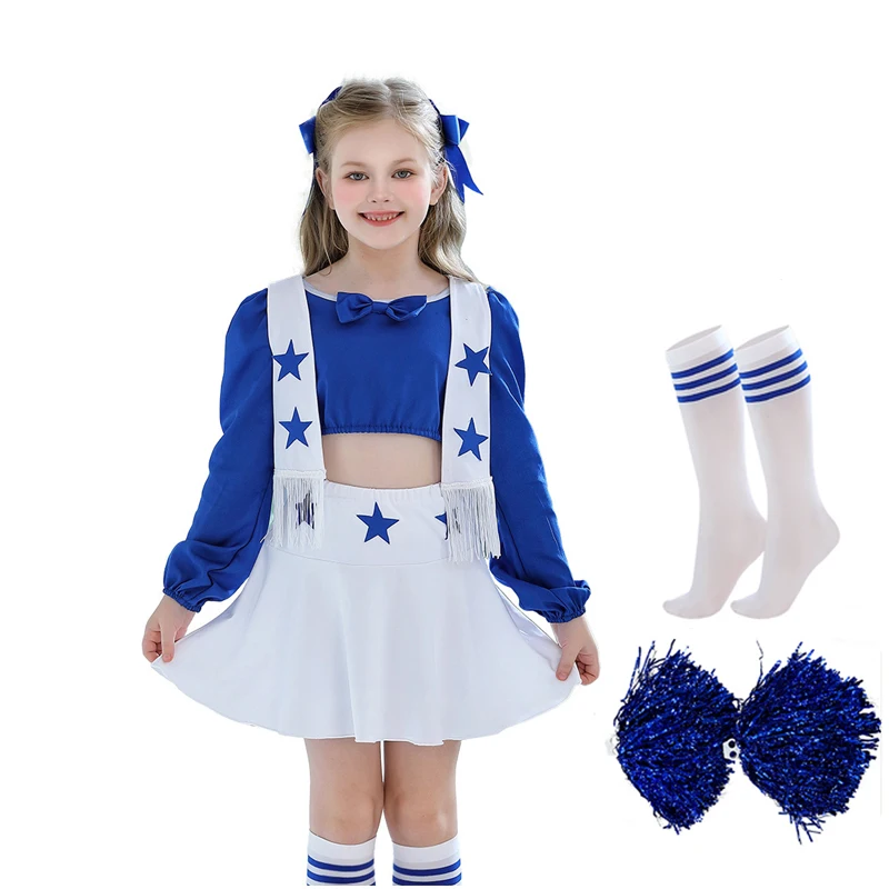 Nuevo disfraz de animadora de Rugby de Dallas, uniforme escolar estilo Glee para niña, disfraz atlético, vestido de fiesta elegante