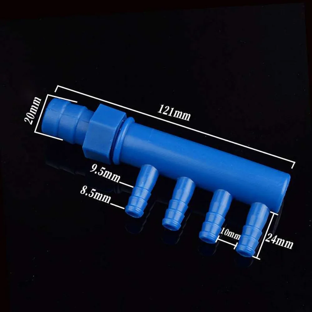 Plastic Male Thread Water Divider Multi Outlet Barbed Port Hose Splitter Y Type Manifold Distributor