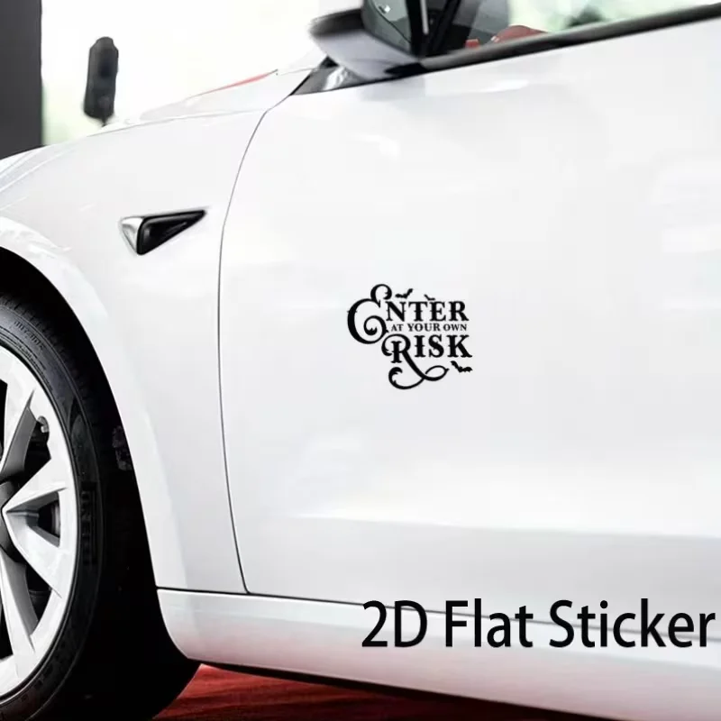Halloween Horror Warning Text Car Stickers, Bat Silhouette Black Art Lettering, Car Decals, Waterproof, Suitable for Car Rear Bumpers, Car Surfaces, Car Decorations, Motorcycle Surfaces, Trucks, Walls, Glass, Metal and Ceramic Surfaces, Stylish, Durable and Easy to Apply, Create a Festive Atmosphere, Personalized Creative Car Stickers.
